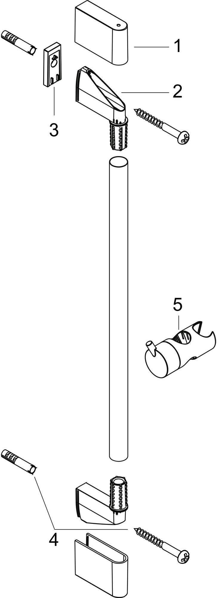 HANSGROHE Unica Crometta Brausestange 900 mm Chrom – mit Brauseschieber und verdeckter Befestigung