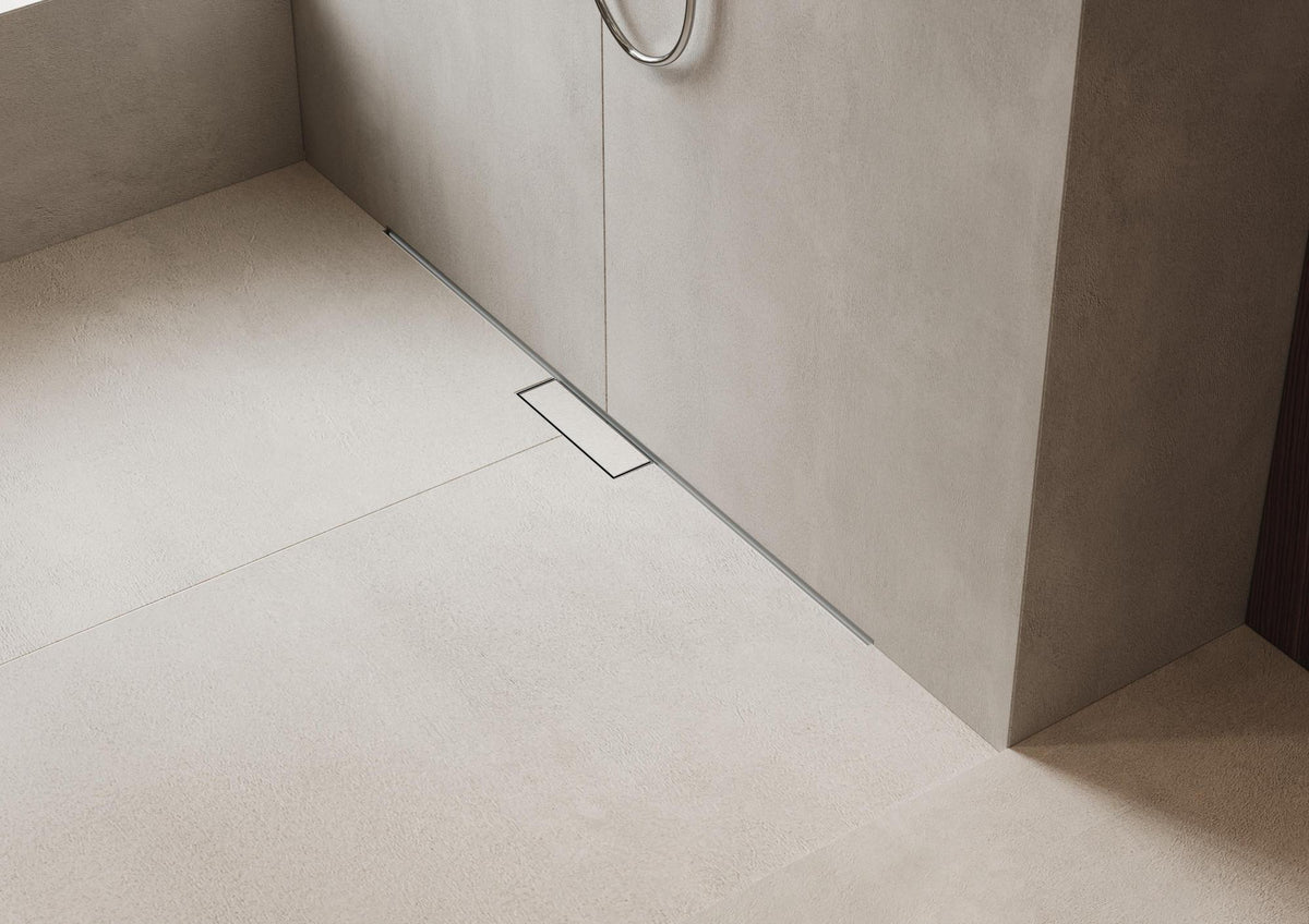 HANSGROHE RainDrain Minimalistic Duschrinne 700 mm chrom, befliesbar, Dryphon, wandangebunden