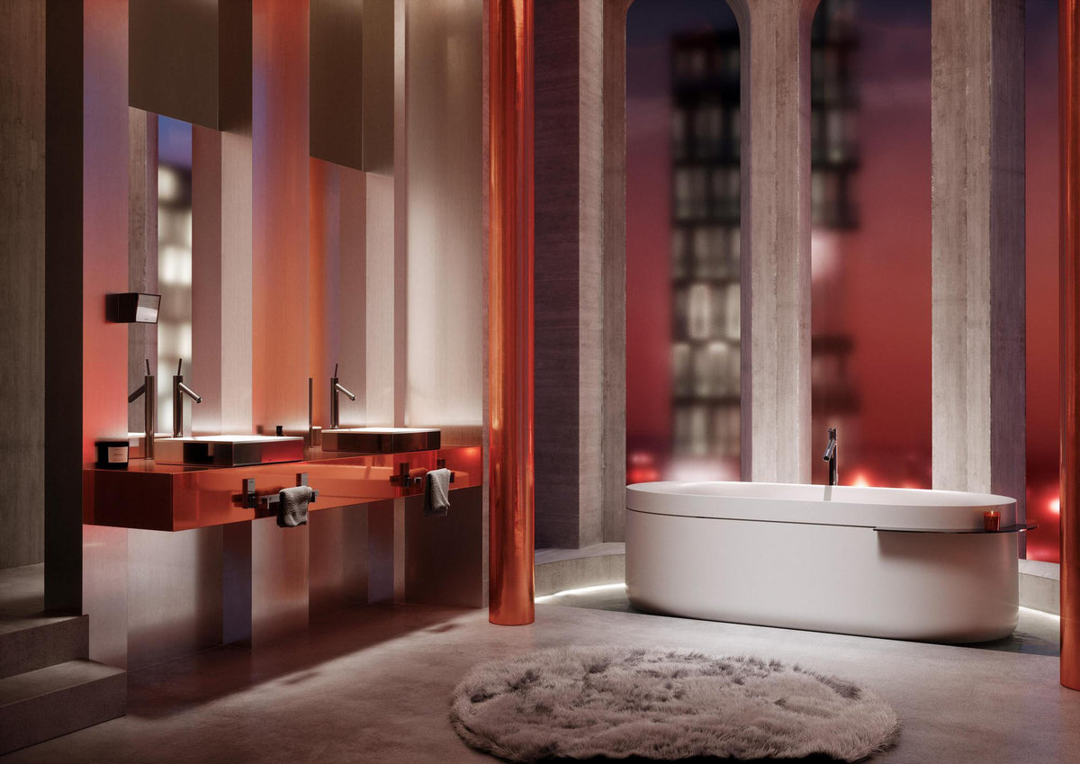AXOR Suite Ablage polished nickel – Metall-Ablage mit verdeckter Befestigung, 20 kg Belastbarkeit