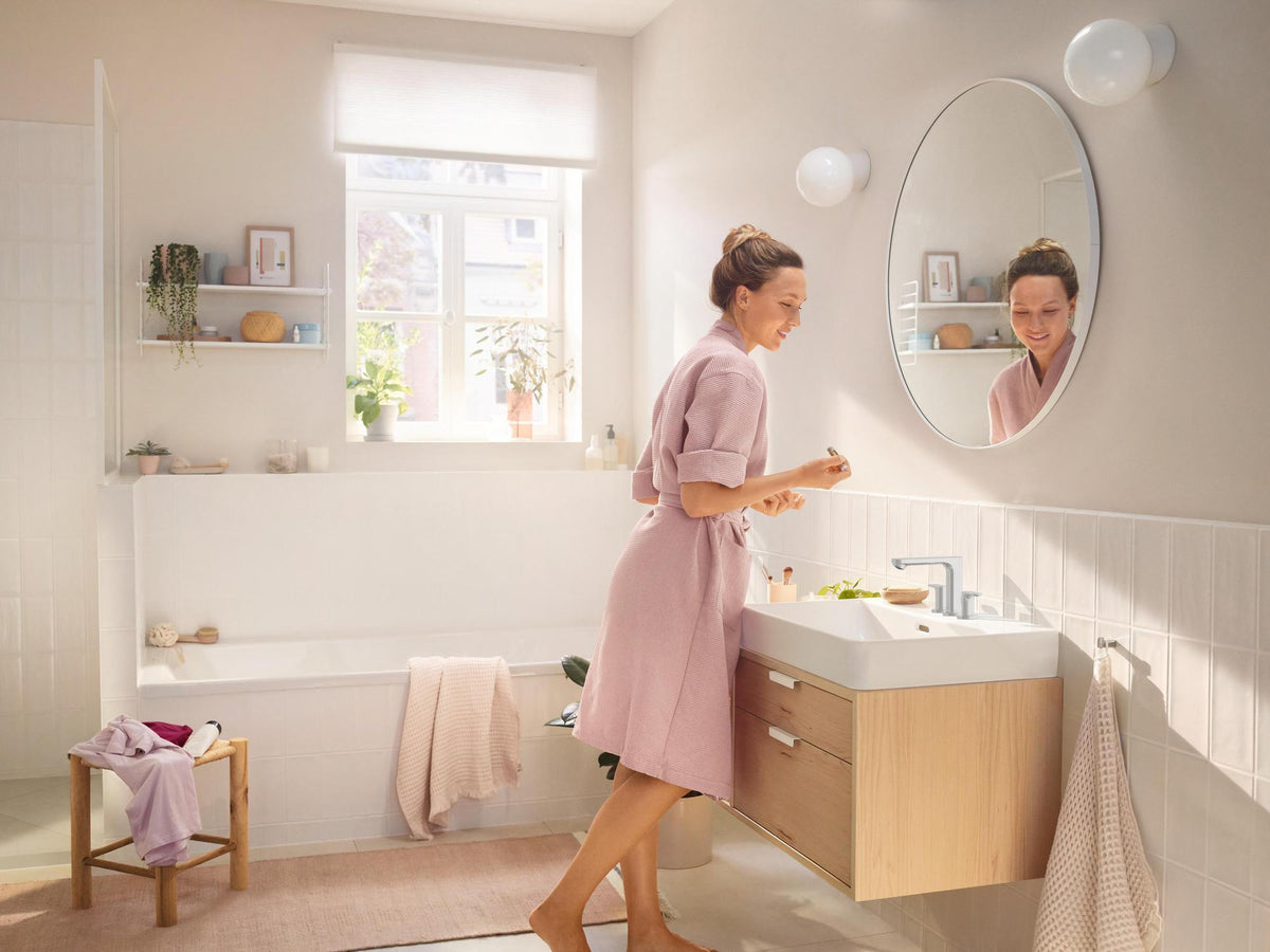 HANSGROHE Rebris S 3-Loch Waschtischarmatur mit Zugstangen-Ablaufgarnitur, chrom, 110 ComfortZone