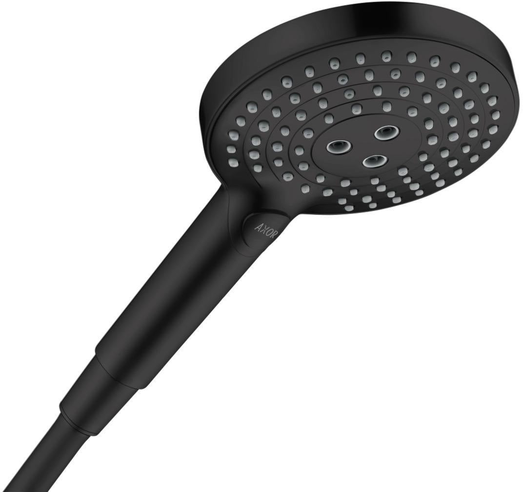 AXOR Handbrause 120 3jet mattschwarz – 3 Strahlarten, Select-Taste, Antikalk