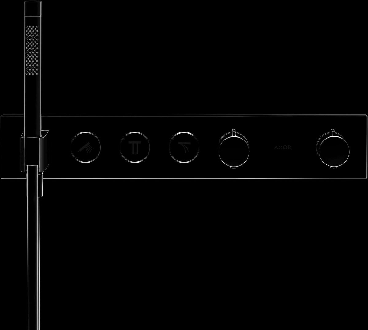 AXOR ShowerSolutions Select Thermostatmodul 530/90 Chrom – 3 Verbraucher, gleichzeitige Nutzung