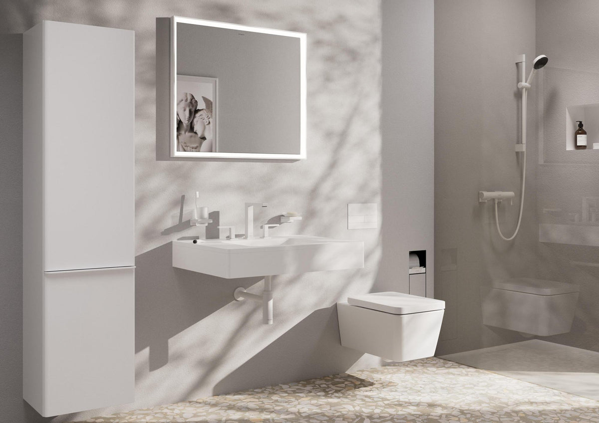 HANSGROHE AddStoris Glashalter Wandmontage Chrom – Mattglas Zahnputzbecher-Halter mit verdeckter Befestigung