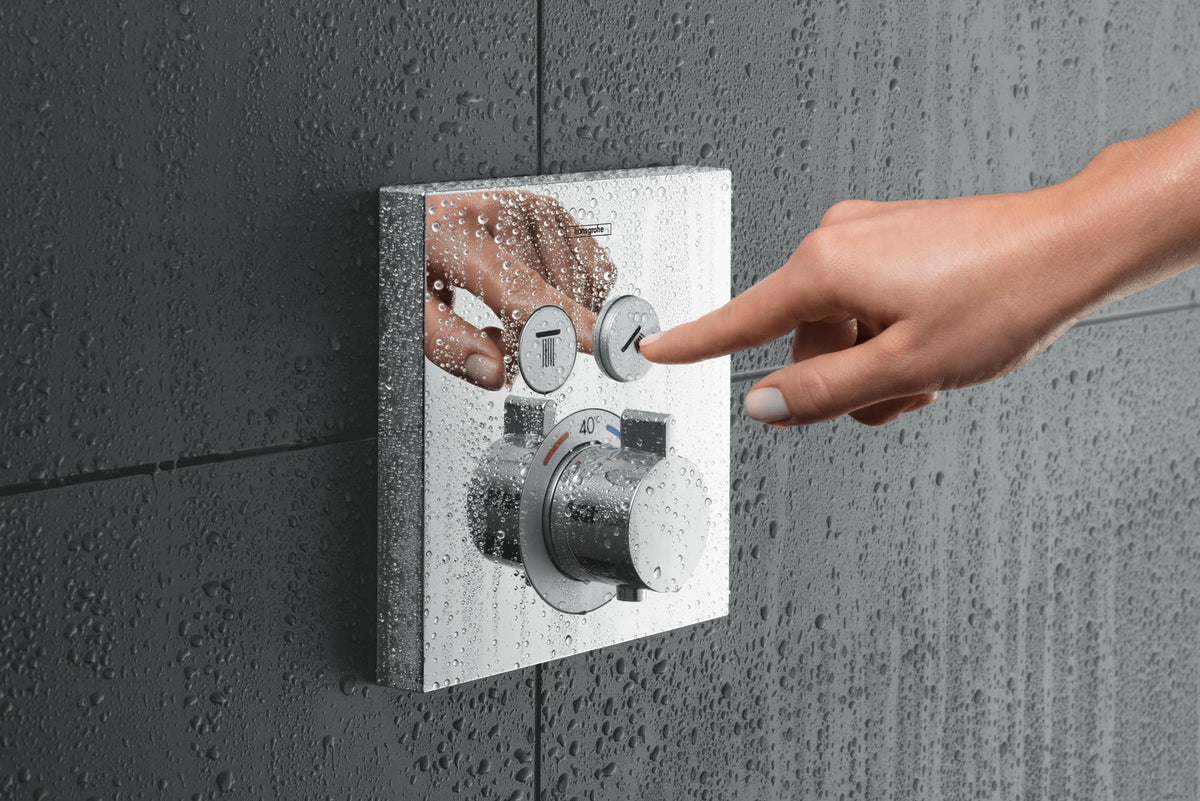 HANSGROHE ShowerSelect UP Thermostat für 2 Verbraucher – Chrom, Select-Button, thermostatische Regelung
