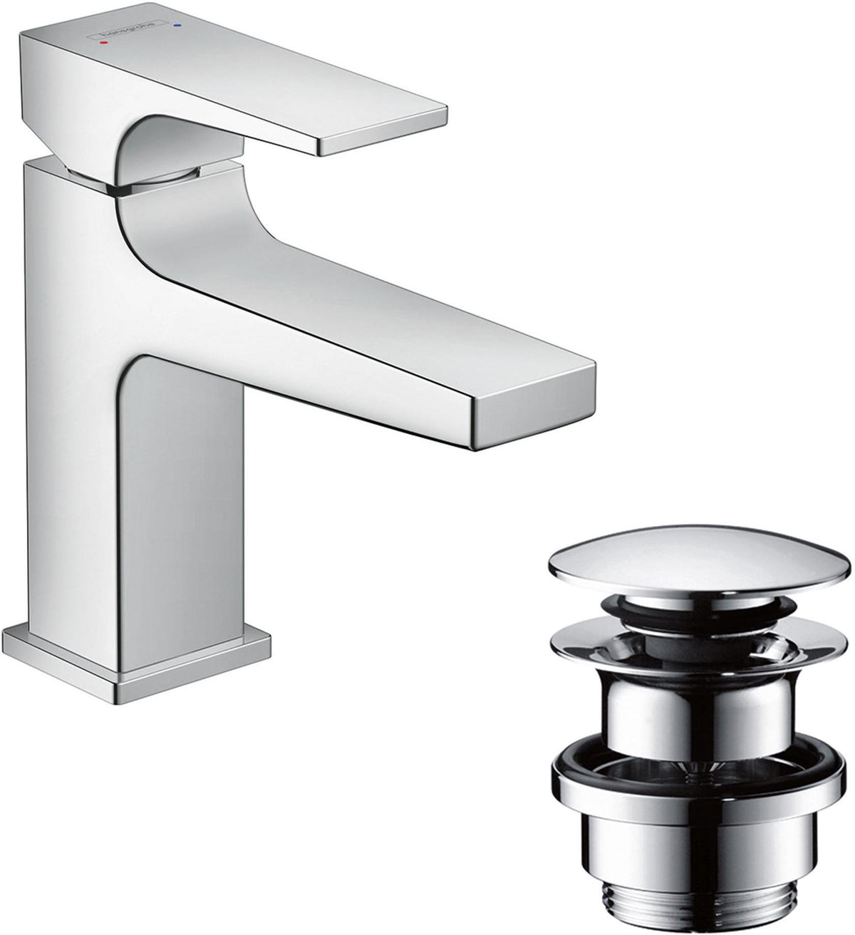 HANSGROHE Metropol Einhebel-Waschtischmischer 100 mit Push-Open Ablaufgarnitur, chrom