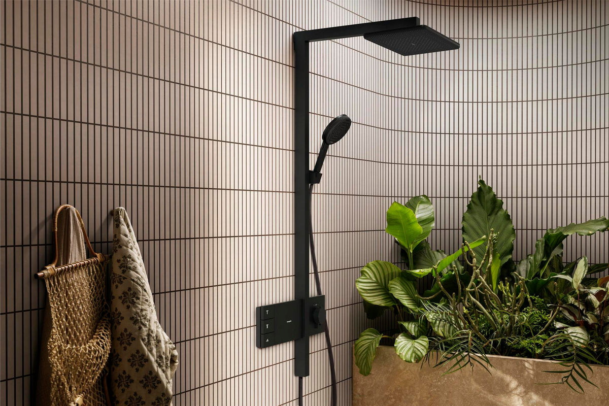 HANSGROHE Raindance Alive Q 210/340 2jet Duschsystem mit Thermostat – Schwarz