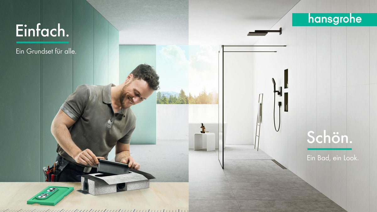 HANSGROHE XtraStoris Minimalistic Wandnische rahmenlos mattschwarz 300x150x100 mm