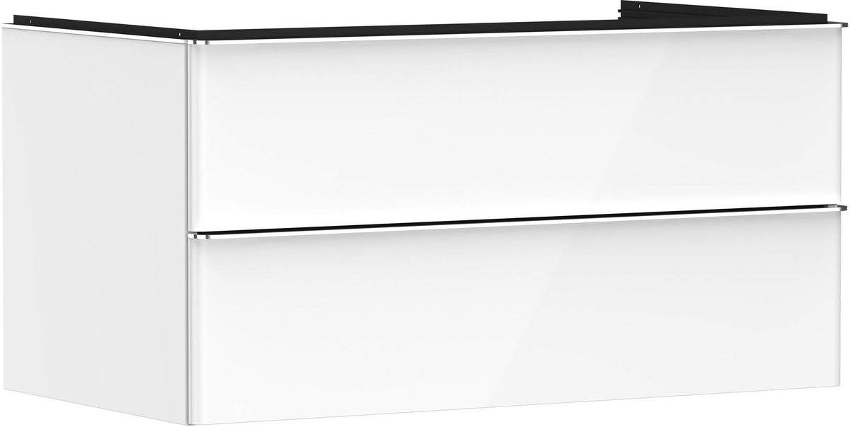 HANSGROHE Xelu Q Waschtischunterschrank 980 mm weiß hochglanz mit SoftClose und Inneneinteilung