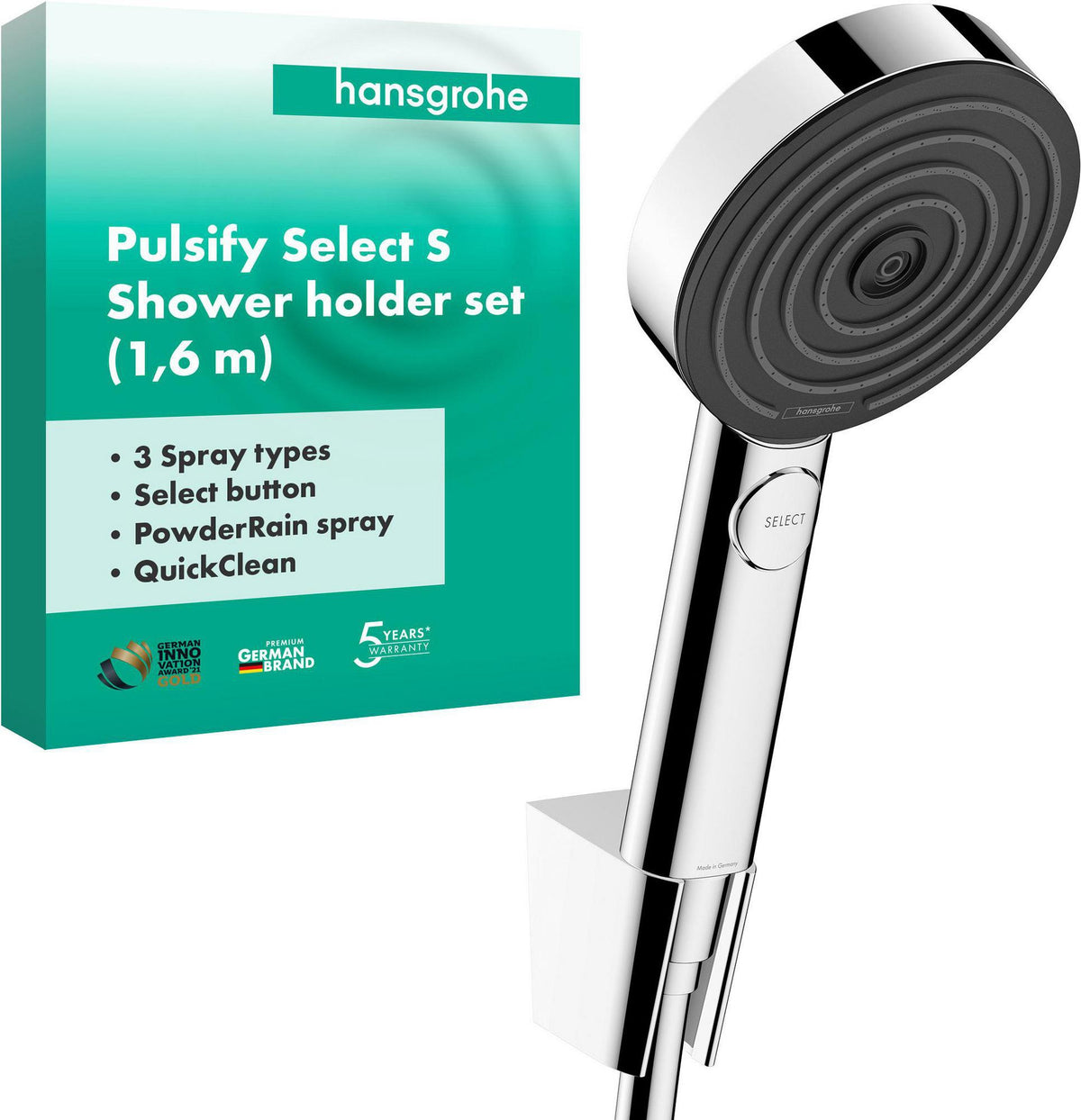 HANSGROHE Pulsify Select S 105 3jet Brauseset mattschwarz PowderRain Massagestrahl