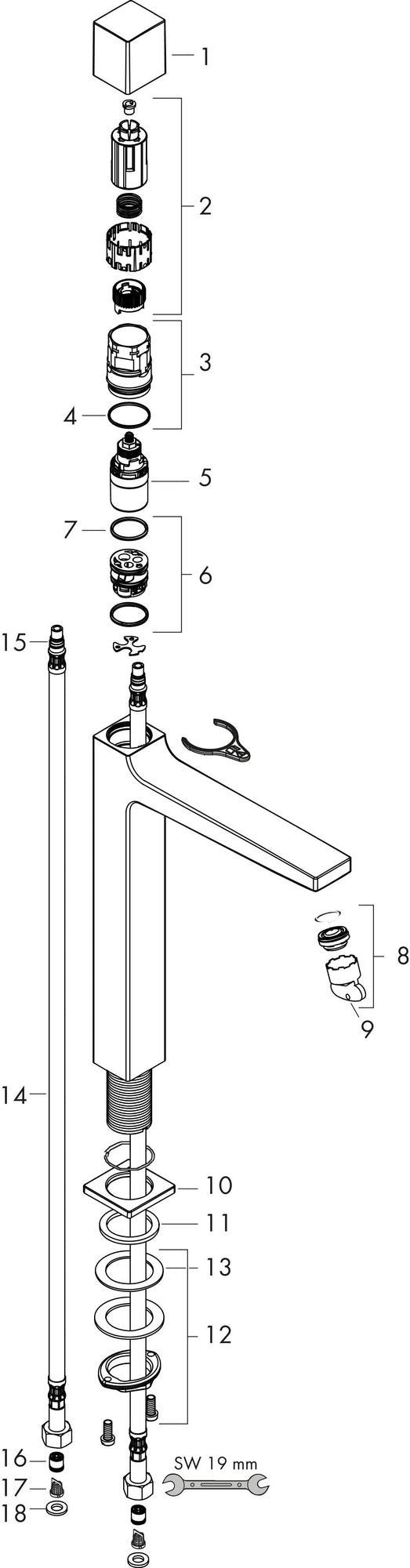 HANSGROHE Metropol 110 Select Waschtischmischer mit Push-Open Ablaufgarnitur, chrom