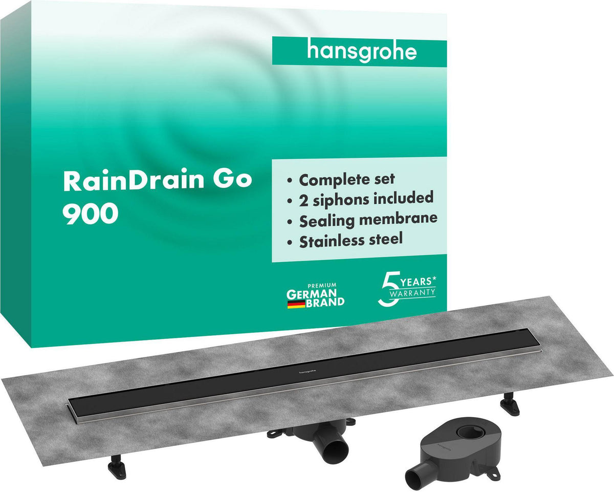 HANSGROHE RainDrain Go Duschrinne 900 mm Komplettset rückseitig befliesbar