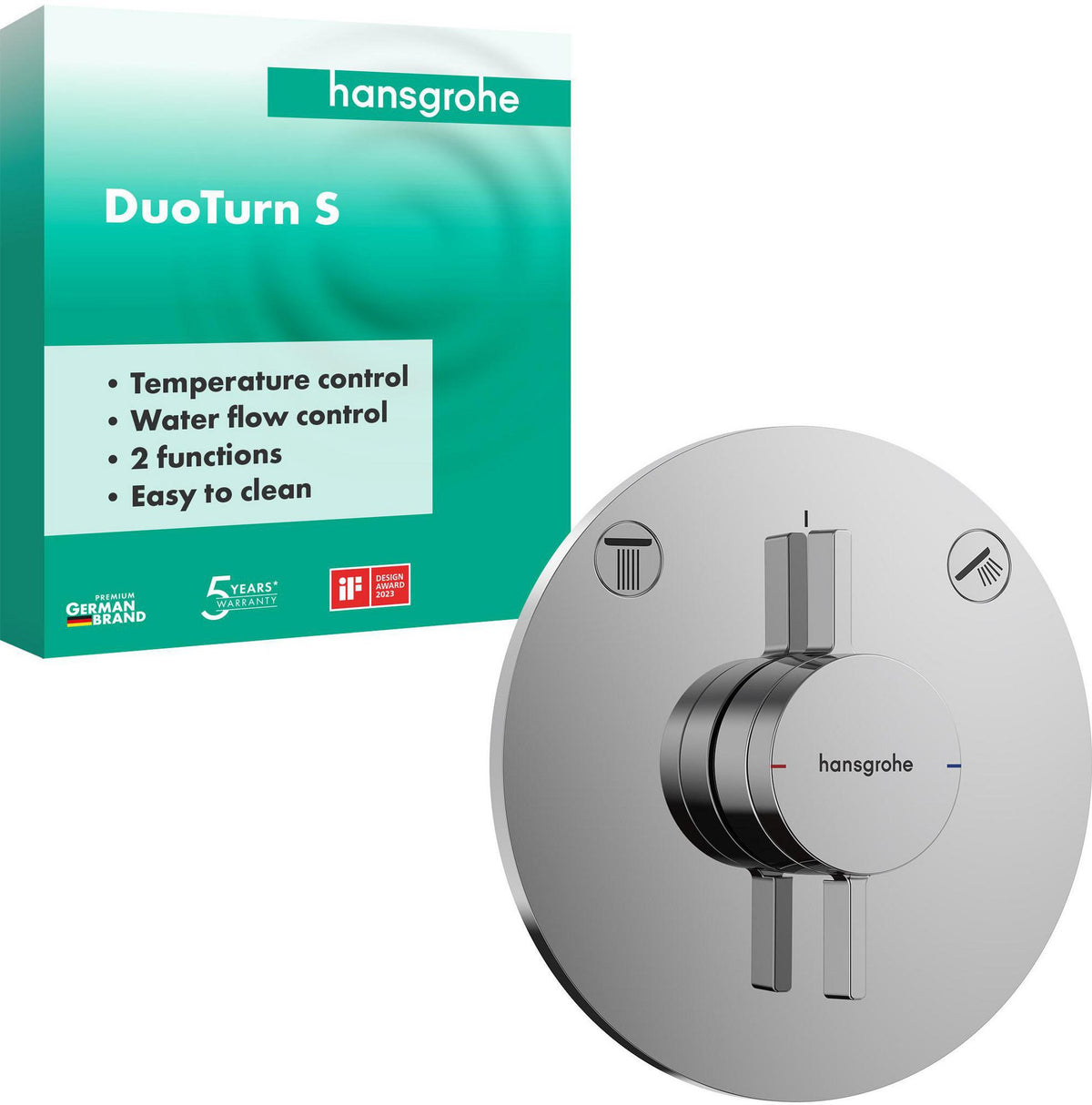 HANSGROHE HG Mischer DuoTurn S Unterputz, 2 Verbraucher chrom – Mengensteuerung und Umsteller