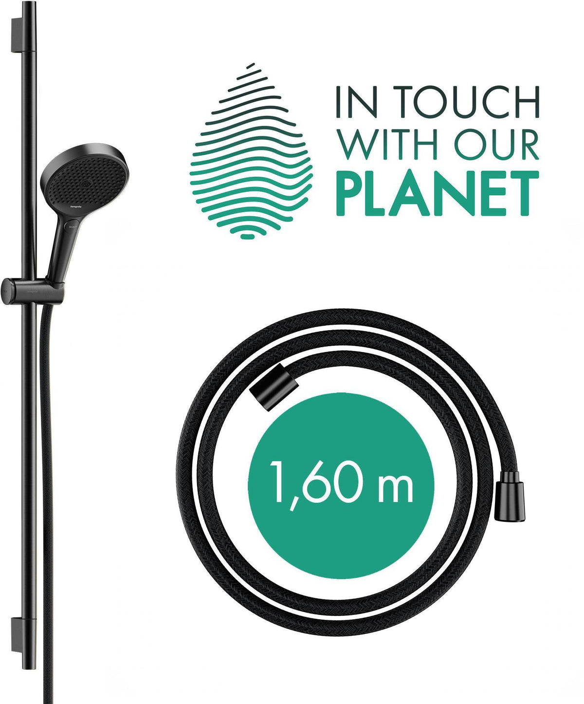 HANSGROHE Rainfinity 130 3jet Brauseset mit Unica S Puro 90 cm Stange Push Schieber chrom
