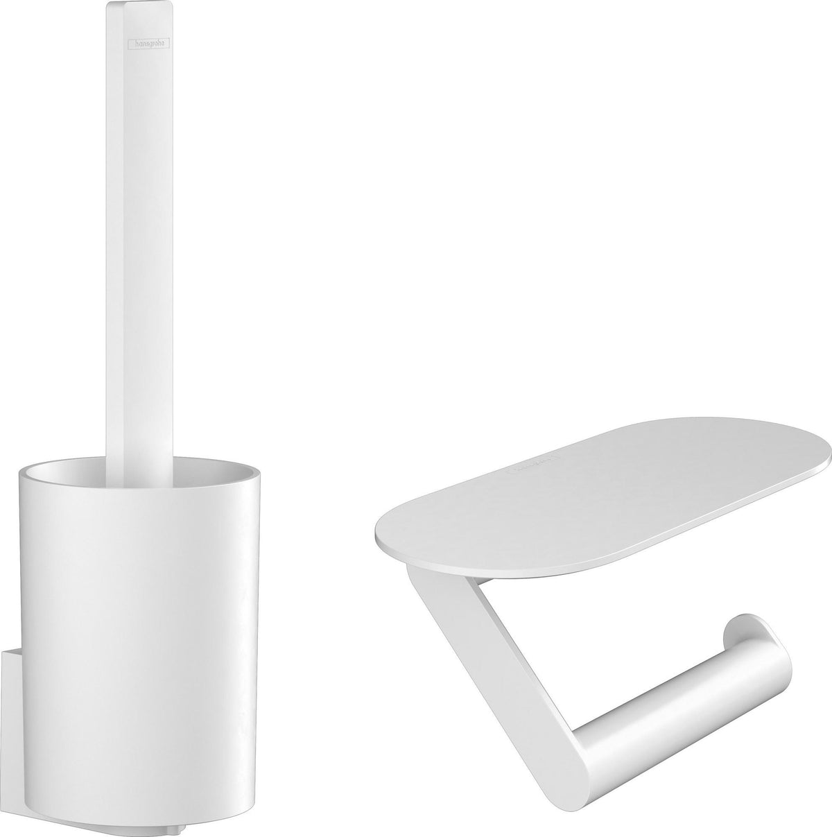 HANSGROHE Toilettenset WallStories mattschwarz – Wandmontage oder freistehend, inkl. Toilettenbürste