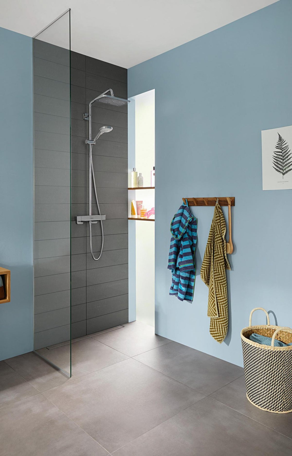 HANSGROHE Showerpipe Croma E 280 1jet Chrom mit Brausethermostat – Duschsystem
