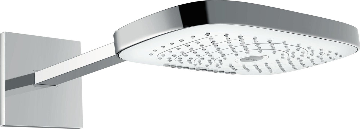 HANSGROHE Raindance Select E 300 Kopfbrause 3 Strahlarten mit 390 mm Brausearm – Weiß/Chrom