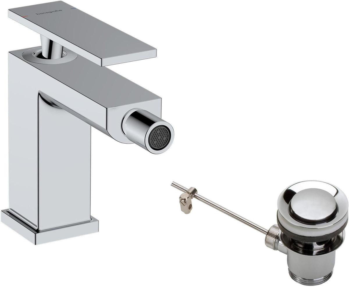 HANSGROHE Tecturis E Einhebel-Bidetmischer mit Zugstangen-Ablaufgarnitur in Chrom – 5 l/min, Laminarstrahl