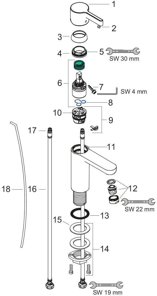 HANSGROHE Metris S Einhebel-Waschtischmischer LowFlow DN 15 mit Zugstangen-Ablaufgarnitur, chrom