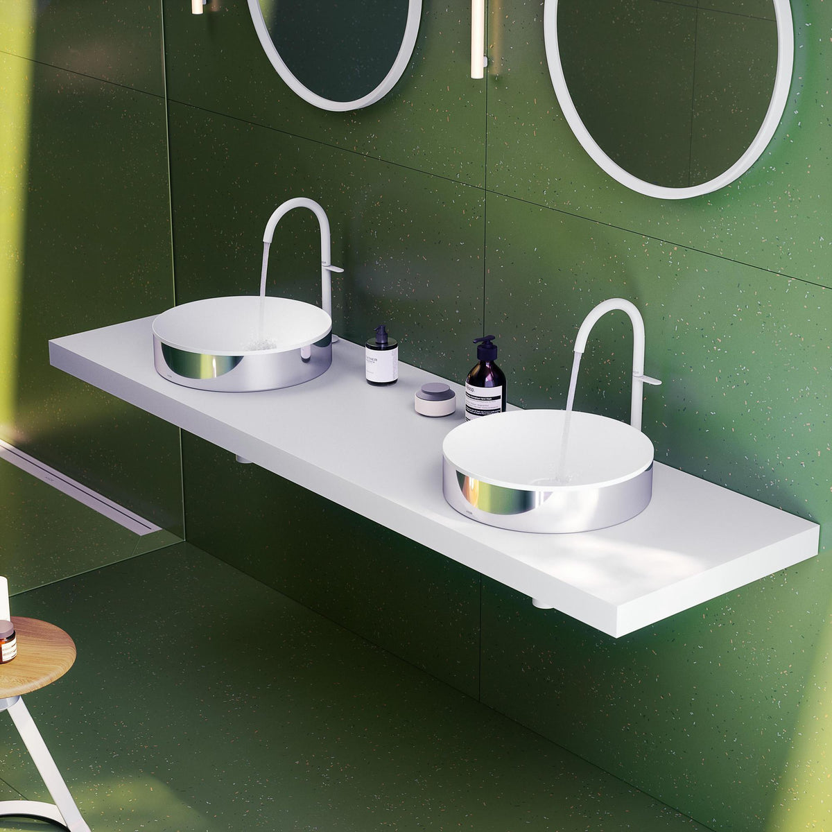 AXOR Designsiphon FLOWSTAR S in Chrom – Flaschensiphon mit 330 mm Wandabstand