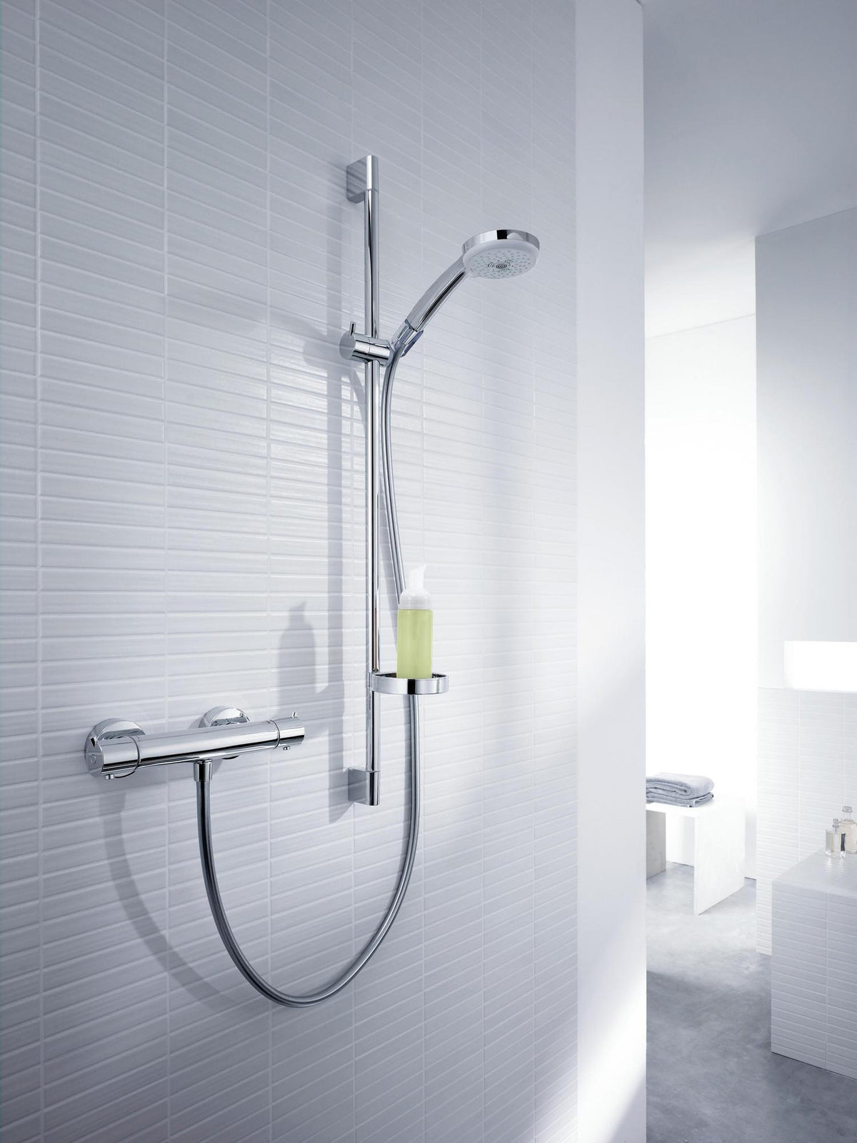HANSGROHE Brausekombi Croma 100 Ecostat 1001 SL mit Unica'C Brausestange 900 mm Chrom