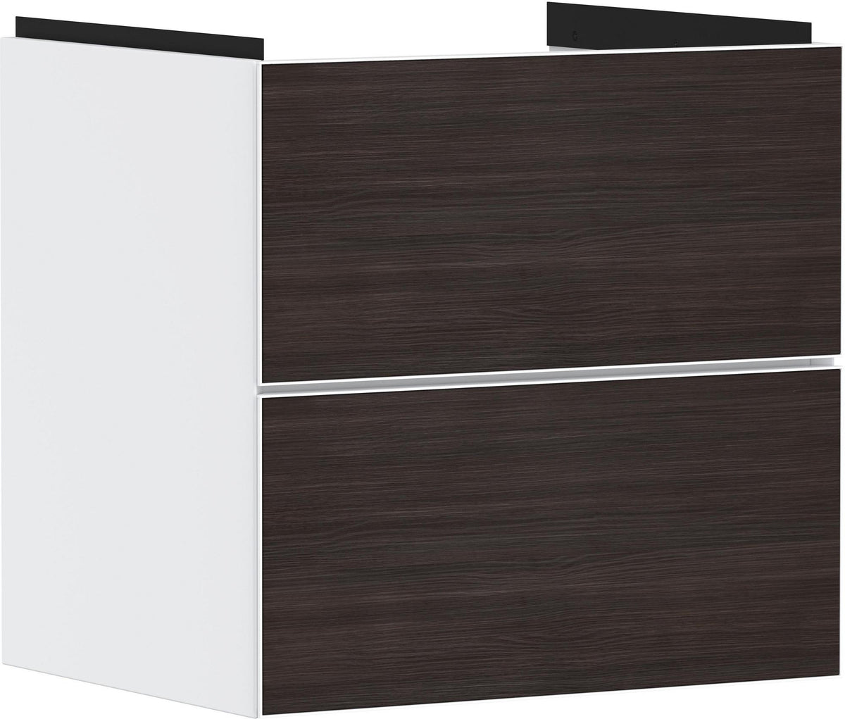 HANSGROHE Xevolos E Waschtischunterschrank 580 mm mattweiß/eiche dunkel mit Push-Open und SoftClose