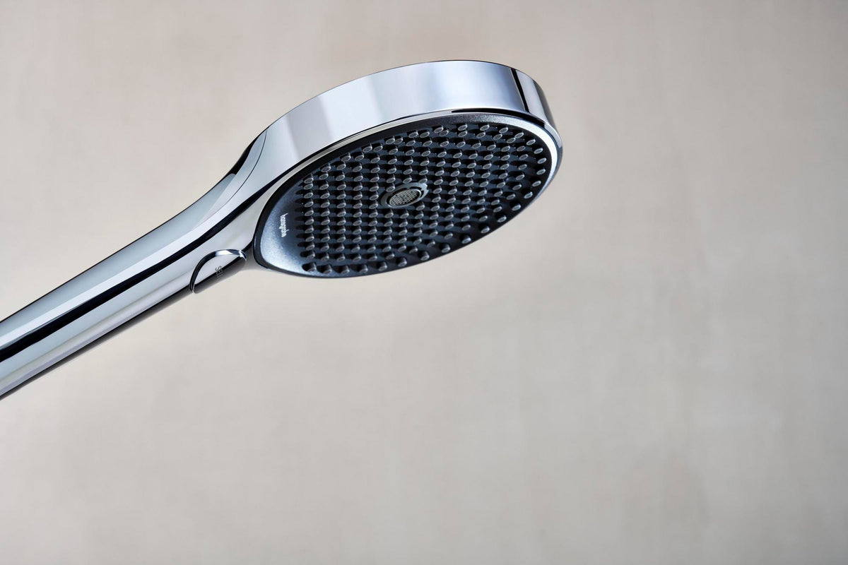 HANSGROHE HG Handbrause Rainfinity 130 3jet Chrom – 3 Strahlarten, QuickClean, Select-Taste