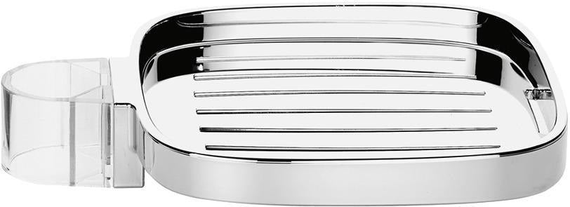 HANSGROHE Seifenschale Casetta E Chrom – für Brausenstangen 18/22/25 mm, höhenverstellbar