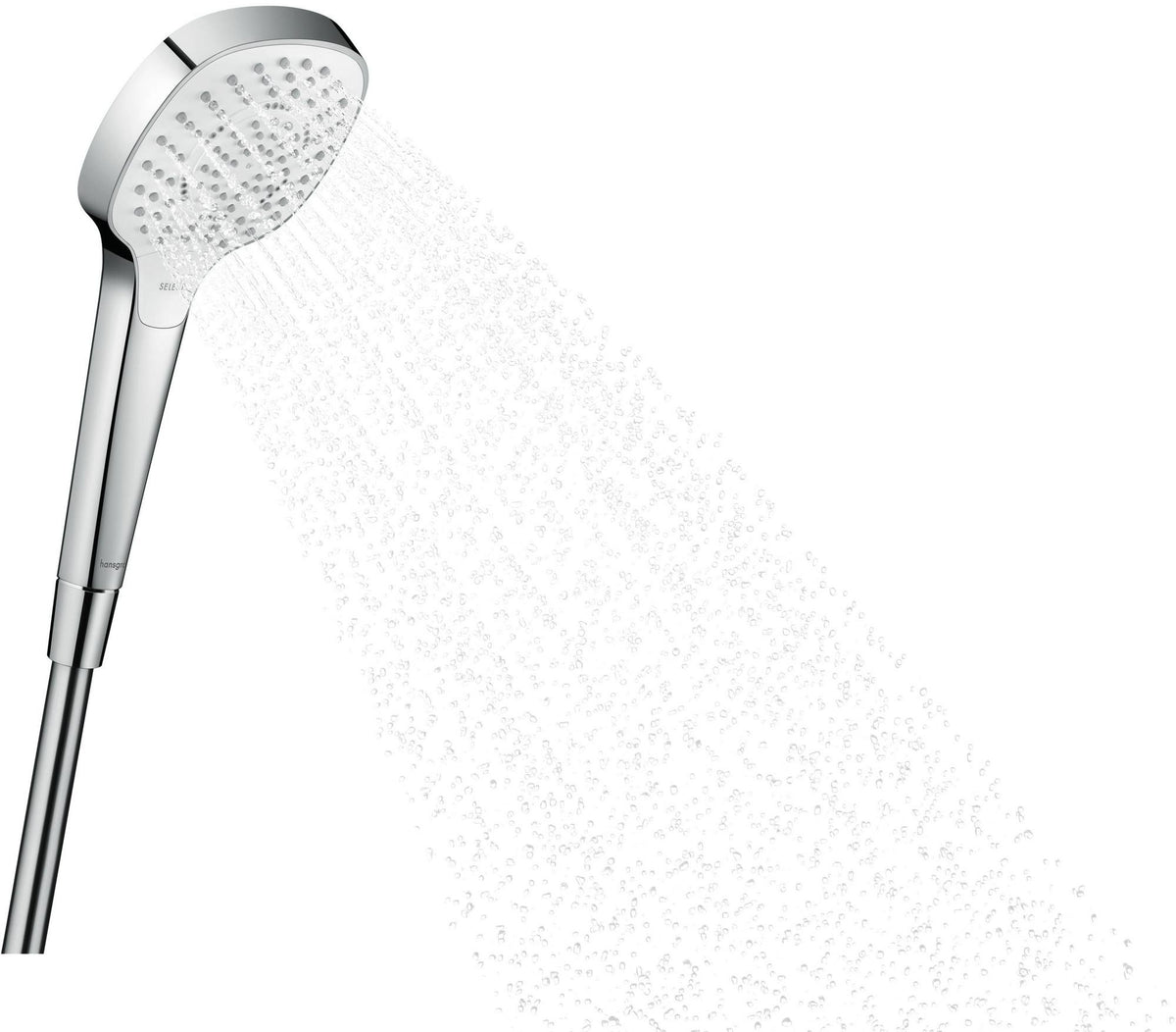 HANSGROHE Handbrause Croma Select E Multi – 3 Strahlarten, Select-Taste, weiß/chrom