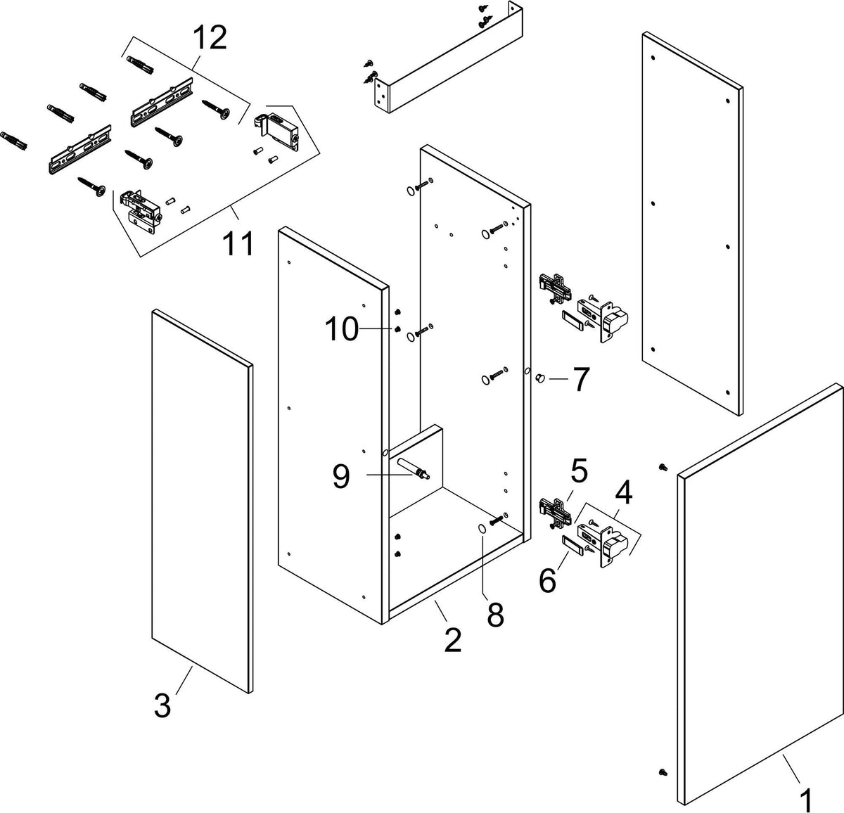 HANSGROHE Xilesa E Waschtischunterschrank 340x240mm, Türanschlag links, MoistureProof