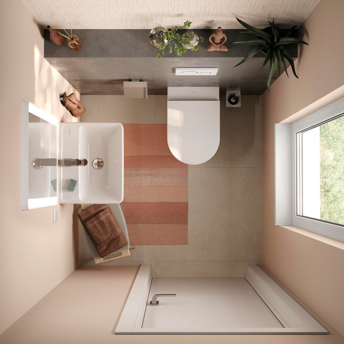 Hansgrohe Xanuia Q Handwaschbecken 360 mm Weiß mit Hahnloch und Überlauf, Keramik