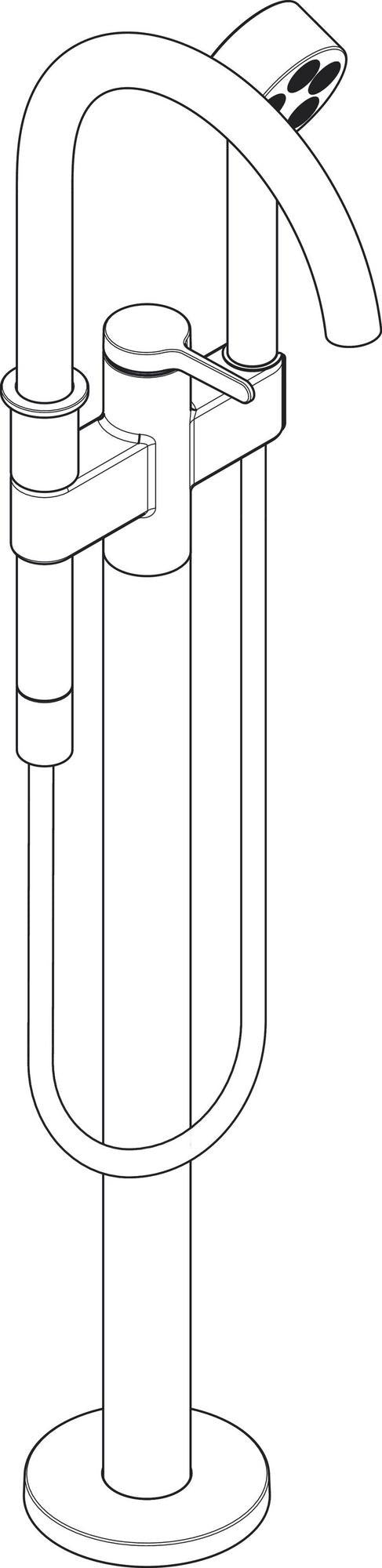AXOR ONE Fertigmontageset Einhebel-Wannenmischer bodenstehend Chrom von Hansgrohe