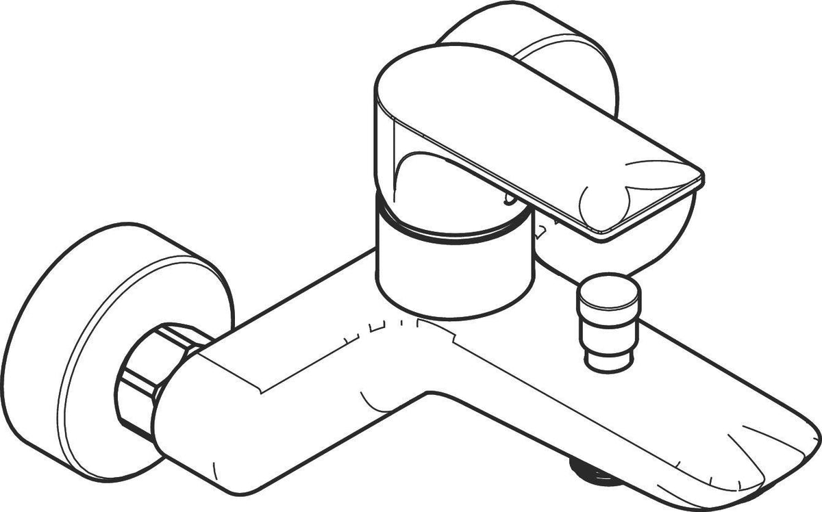 HANSGROHE Rebris E Einhebel-Wannenmischer Aufputz Chrom – Wandmontage, Temperaturbegrenzung