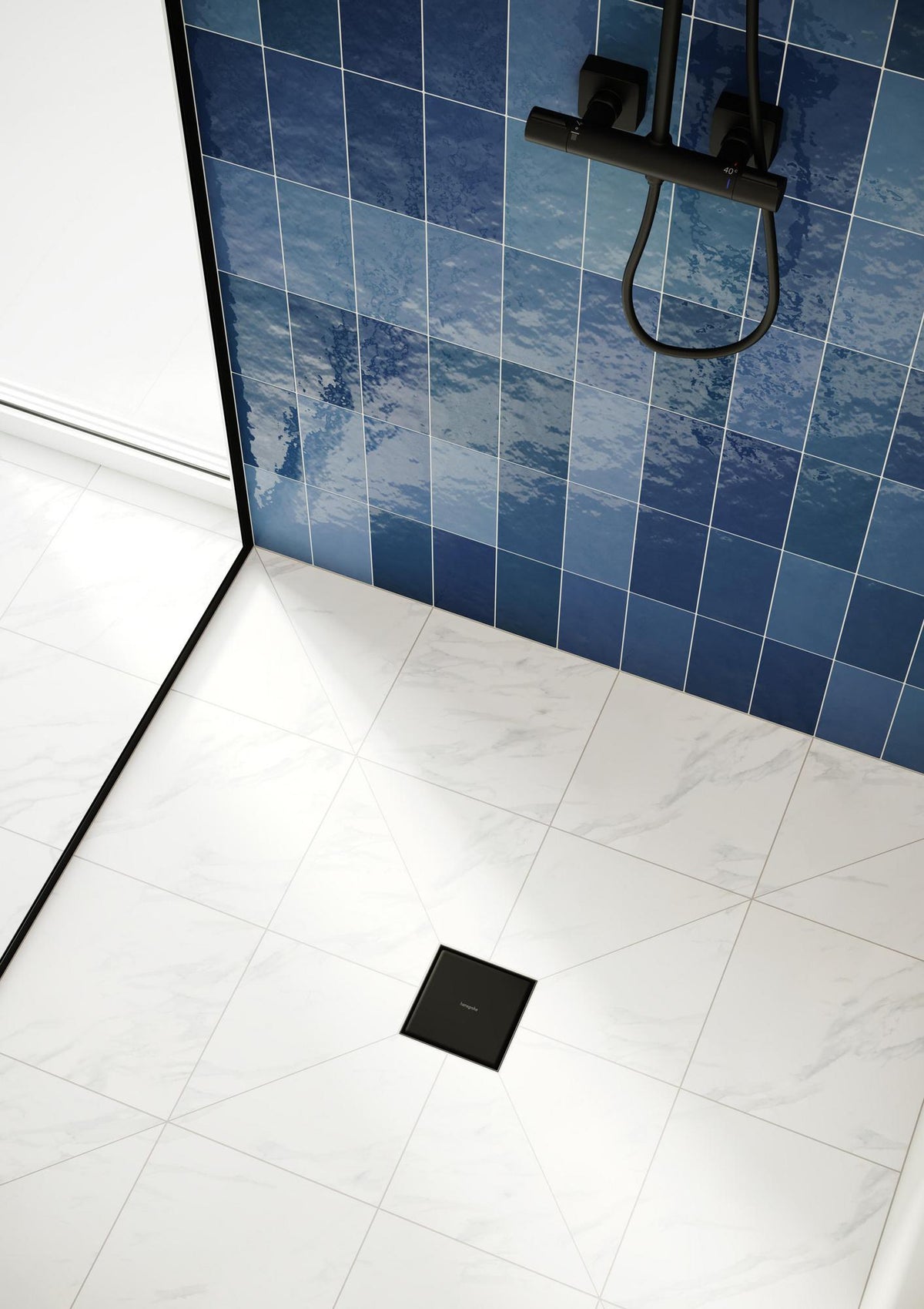 Hansgrohe RainDrain Point Punktablauf Komplettset 150x150mm mattschwarz