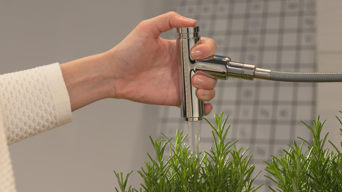 HANSGROHE Metris M71 Einhebel-Küchenmischer DN 15 mit Ausziehbrause, ComfortZone 320, Chrom