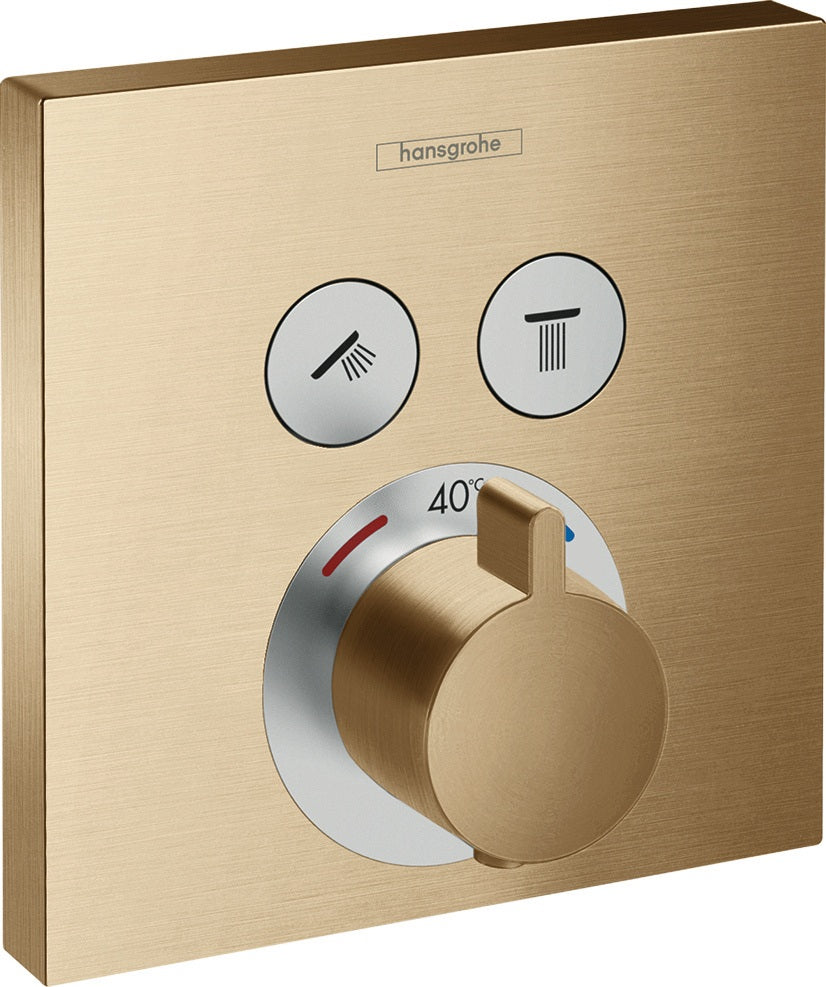 HANSGROHE ShowerSelect UP Thermostat für 2 Verbraucher – Chrom, Select-Button, thermostatische Regelung