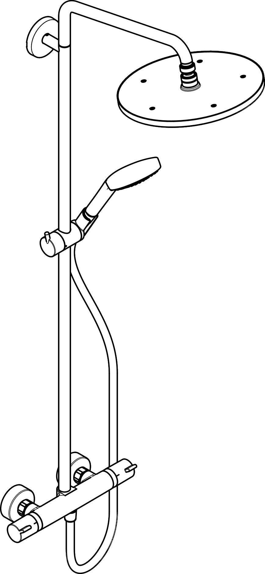 HANSGROHE Showerpipe Croma Select 280 Air mit Thermostat – Chrom, 1 Strahl, 280 mm Kopfbrause