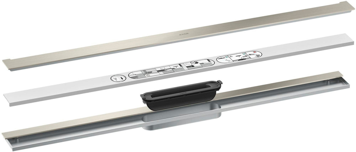 AXOR Drain Duschrinne 900 mm Fertigset zur Wandmontage, chrom – Hansgrohe