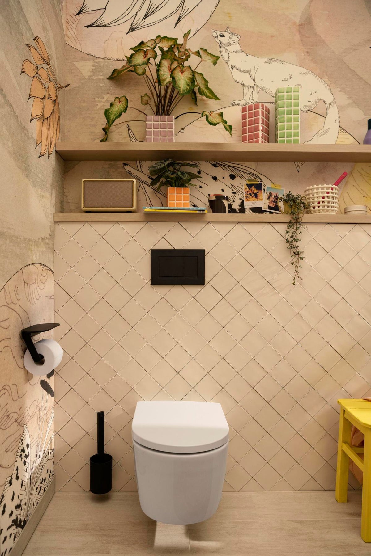 HANSGROHE Toilettenset WallStories mattschwarz – Wandmontage oder freistehend, inkl. Toilettenbürste