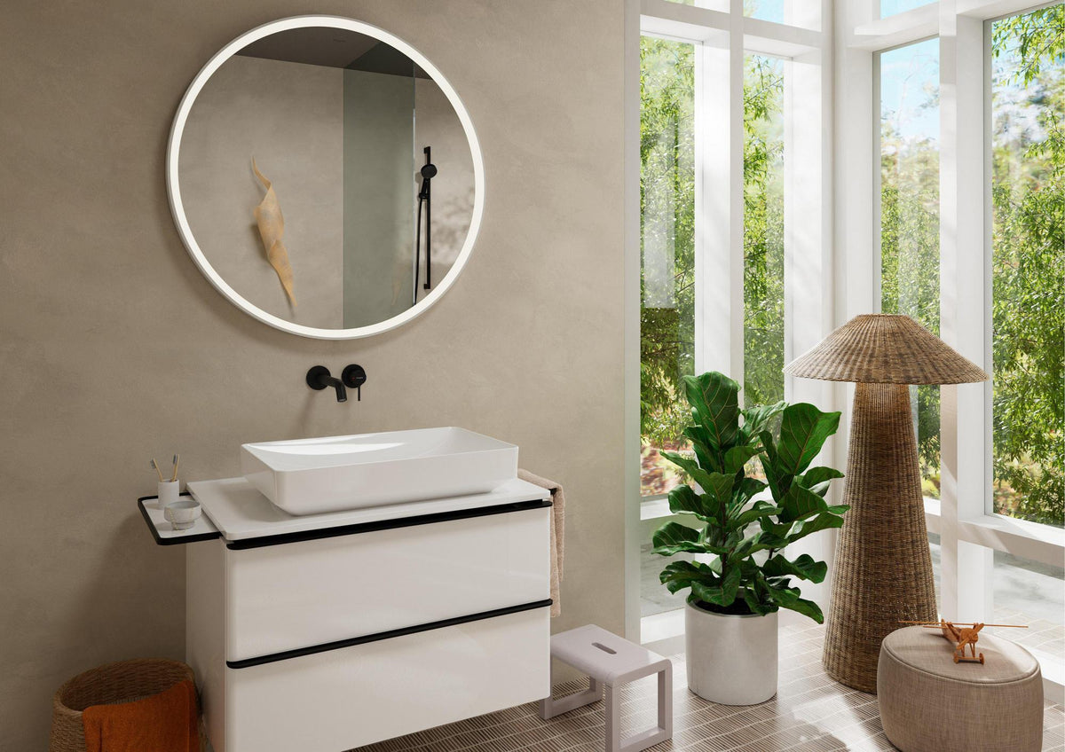 HANSGROHE Waschtischunterschrank Xelu Q 780 mm weiß hochglanz mit SoftClose und Inneneinteilung