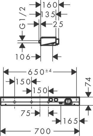 HANSGROHE ShowerTablet Select 700 Thermostat DN15 für 2 Verbraucher, CoolContact & Ablage