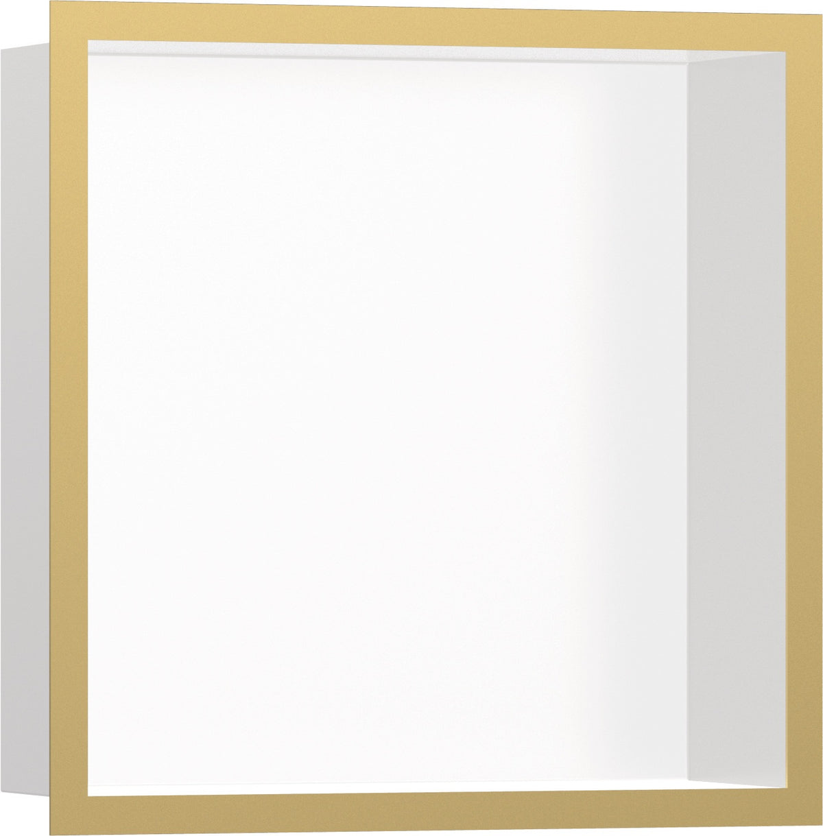 HANSGROHE XtraStoris Individual Wandnische mattweiß 300x150x100 mm mit Designrahmen – Edelstahl V2A