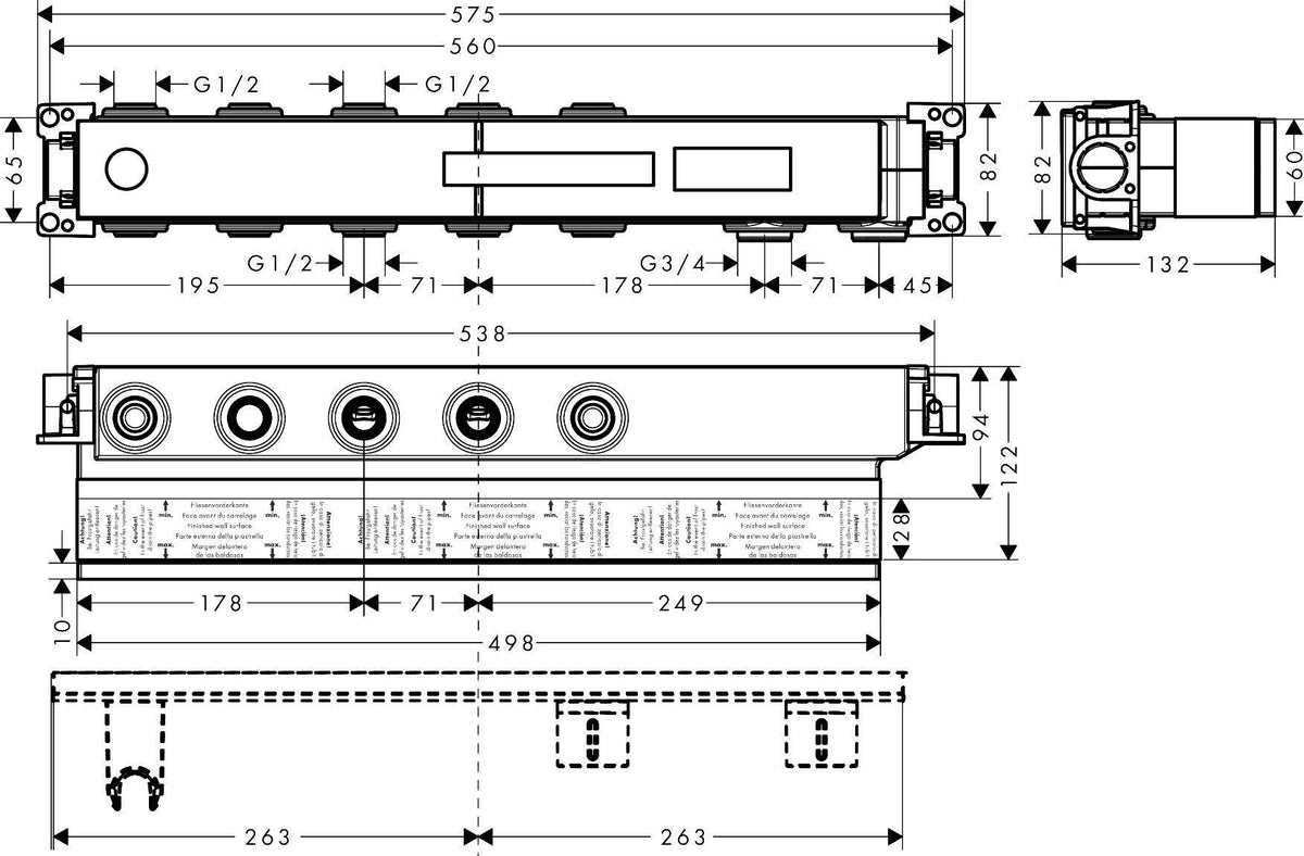 AXOR Grundset für Thermostatmodul Select – 2 Verbraucher, DN15/DN20, schallentkoppelt