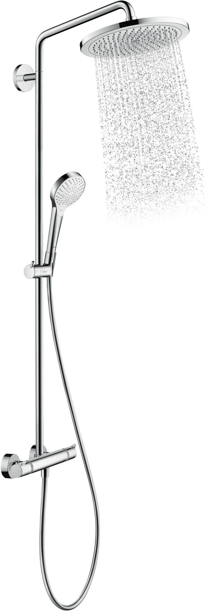 HANSGROHE Showerpipe Croma Select 280 Air mit Thermostat – Chrom, 1 Strahl, 280 mm Kopfbrause