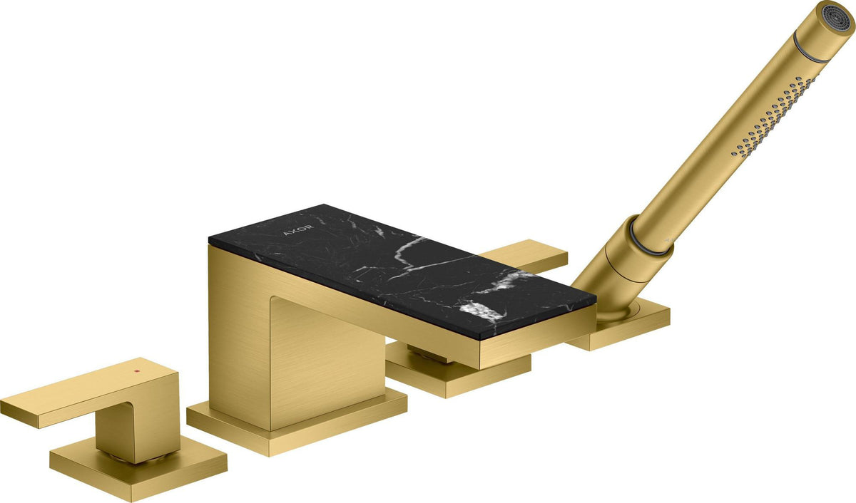 AXOR MYEDITION 4-Loch-Wannenrandarmatur ohne Platte – polished gold optic, thermostatisch