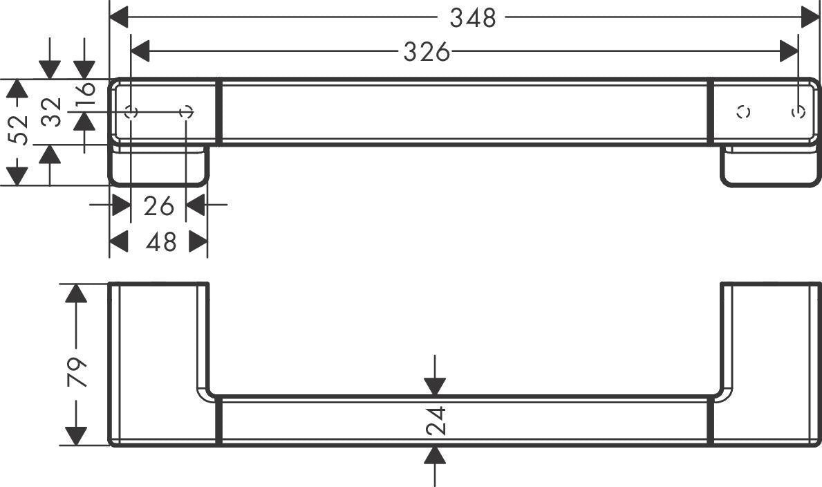 HANSGROHE AddStoris Haltestange 348 mm Chrom – Wandmontage mit verdeckter Befestigung