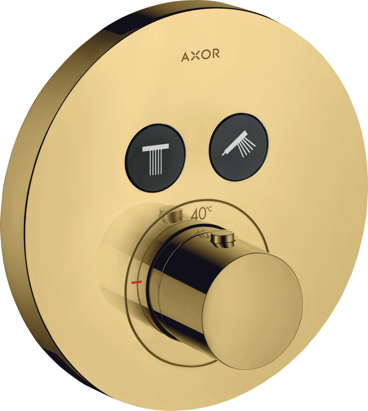 AXOR ShowerSelect Round Thermostat für 2 Verbraucher – Chrom, wandmontiert