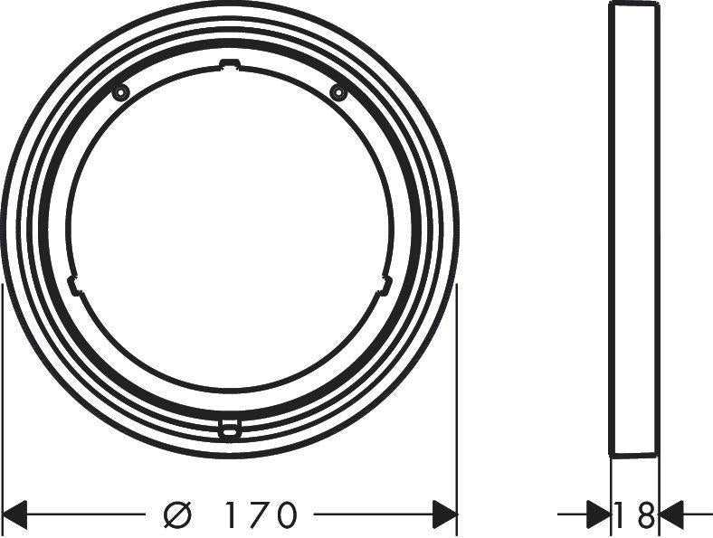 Hansgrohe Verlängerungsrosette ShowerSelect Comfort 5 mm Chrom – 170 mm Durchmesser
