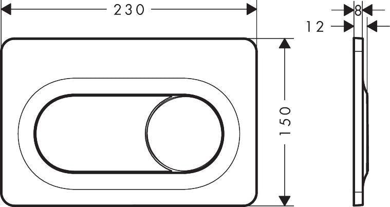 HANSGROHE iFrame Original S Betätigungsplatte – 2-Mengen-Spülung, Chrom, mechanisch