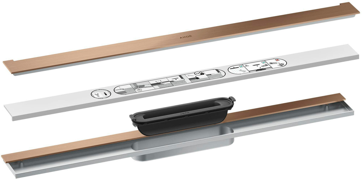 AXOR Drain Fertigset Duschrinne 700 mm Wandmontage Chrom – mit Dryphon & Designabdeckung