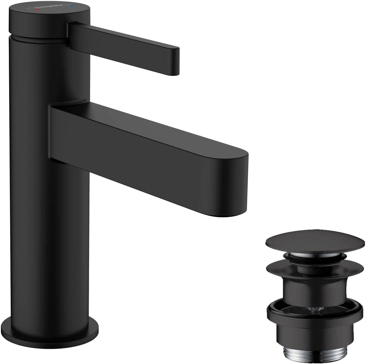 HANSGROHE Finoris Einhebel-Waschtischmischer 100 mit Push-Open Ablaufgarnitur, chrom